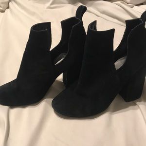 Steve Madden Naomi Black Suede Cutout Ankle Boots